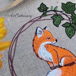 Red Forest Fox Machine Embroidery Woodland Animal Collection Design in ...
