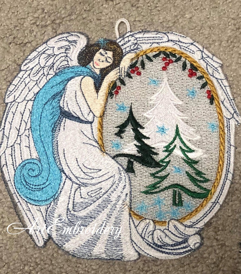 FSL Winter Angel Machine Embroidery Freestanding Lace Design - Etsy