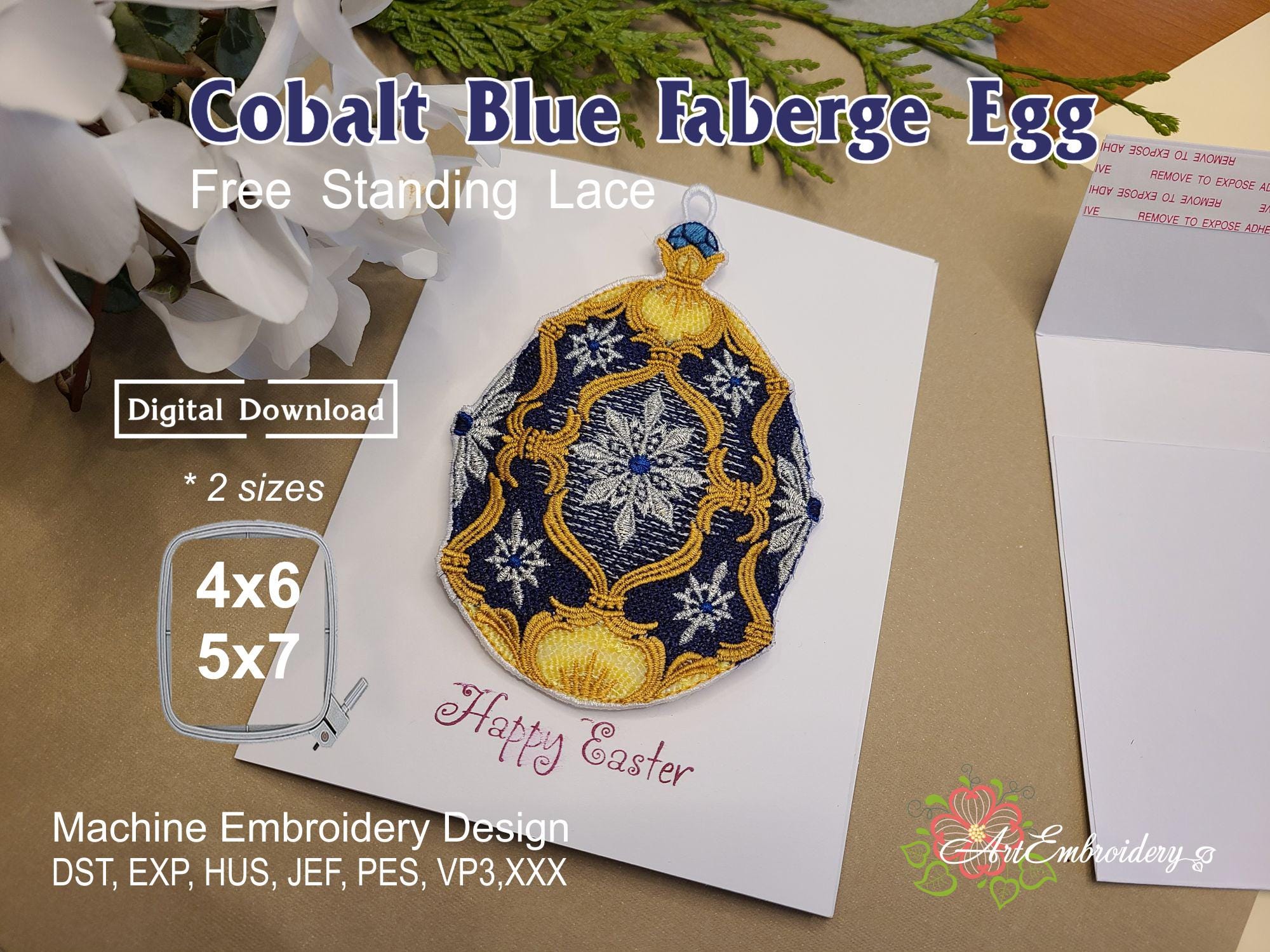 Boucles D'oreilles Pendantes Style Fabergé - Œuf émaillé Bleu - Cadeau Original Et élégant Pour Femme