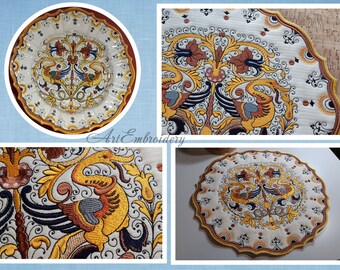 Italian Tile Doily Machine Embroidery Design: ITH Project (6x8 to