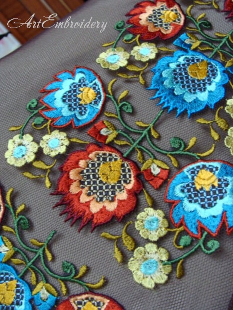 Polish Tulle Embroidery Machine Embroidery Designs Set for Etsy