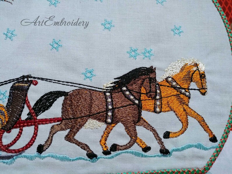 Victorian Christmas Scene Machine Embroidery Design filled Etsy Canada