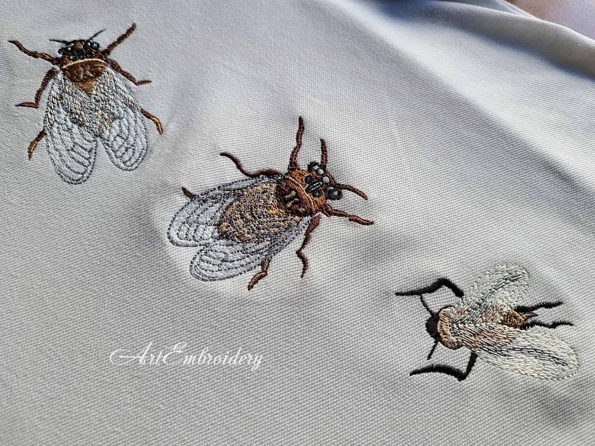 Flying Insects Machine Embroidery Designs: Fly & Mosquito (4x4, 5x5 ...