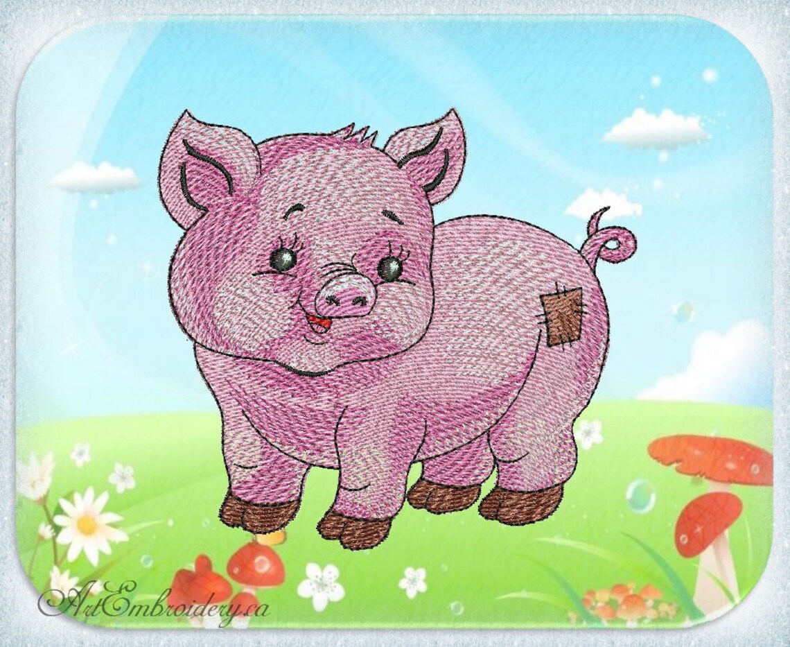 Pig Machine Embroidery Designs Set for a Babies and Children Etsy