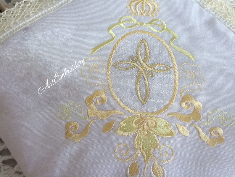 Oval Christening Machine Embroidery Designs Set for Gown Etsy Canada
