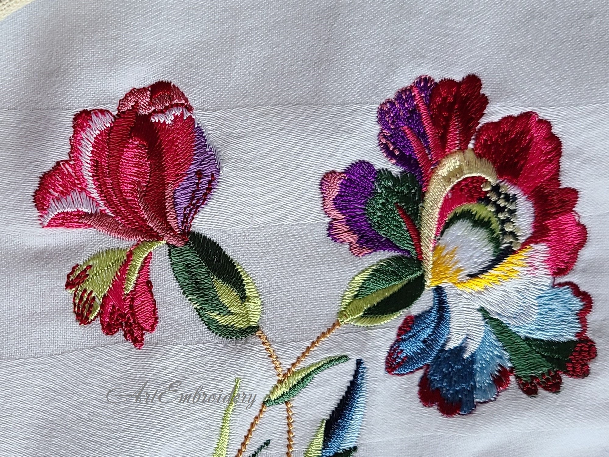 Watercolor Flowers Machine Botanical Embroidery Designs Set Etsy