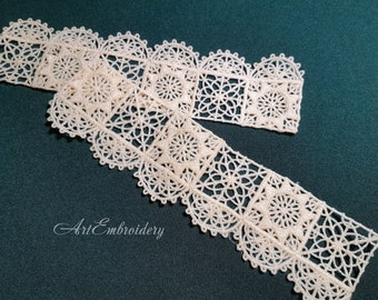 Reticella, Italian Collar Lace 17 Century Machine Embroidery Designs Set  Mixed Sizes for Hoop 4x4 and Up 
