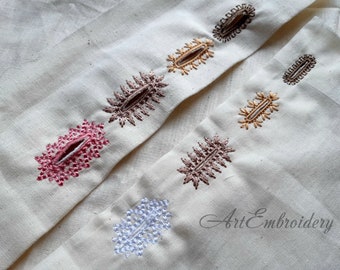 歴史的な 18 ～ 19 世紀の 4 つのボタンホール - 機械刺繍デザイン
