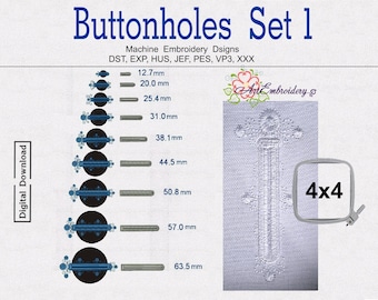 Knoopsgatenset 1- Machineborduurontwerpenset