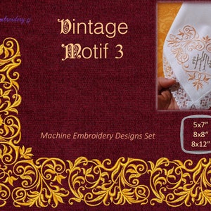 Vintage Motif 3 - Machine Embroidery Designs Set ob borders and corners
