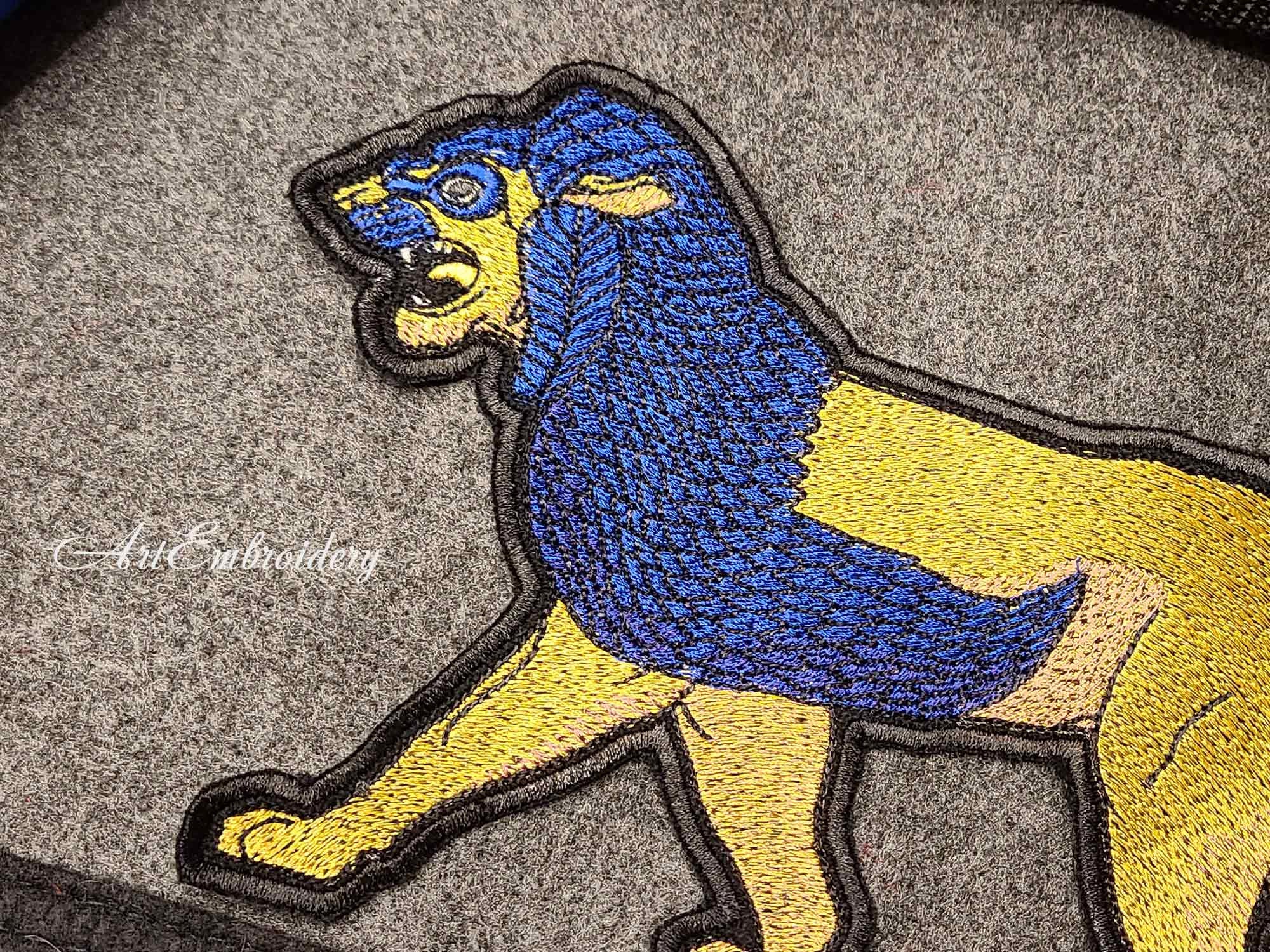 Ishtar Gate Lion Machine Embroidery Mystical Animals Design - Etsy