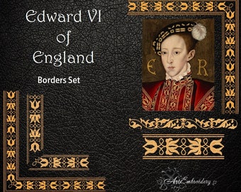 Edward VI Embroidery Designs: Renaissance Costume Borders (6x8" Hoop)