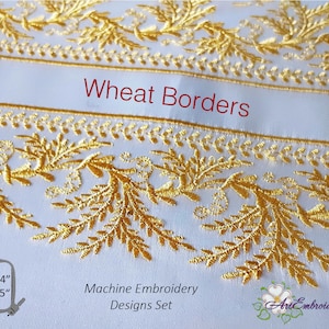 Wheat Borders - Machine Embroidery Designs Set