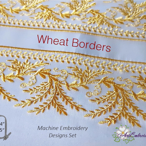 Wheat Borders - Machine Embroidery Designs Set
