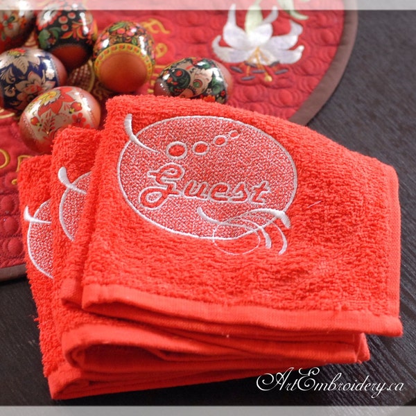 Guest Embossed Word - embroidery design for fluffy fabric.