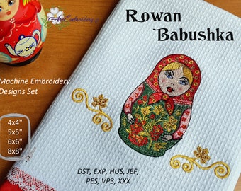 Rowan Babushka with Quilt block - Machine Embroidery Designs Set