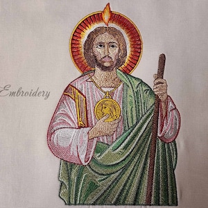 St. Jude Embroidery Design: Patron Saint, Religious Machine Embroidery (6x8-8x12&quot; Hoop)