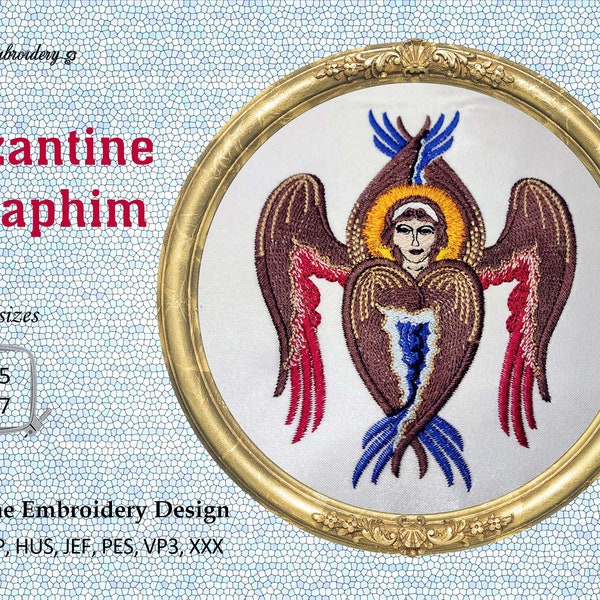 Byzantine Seraphim - Machine Embroidery Design in 2 sizes