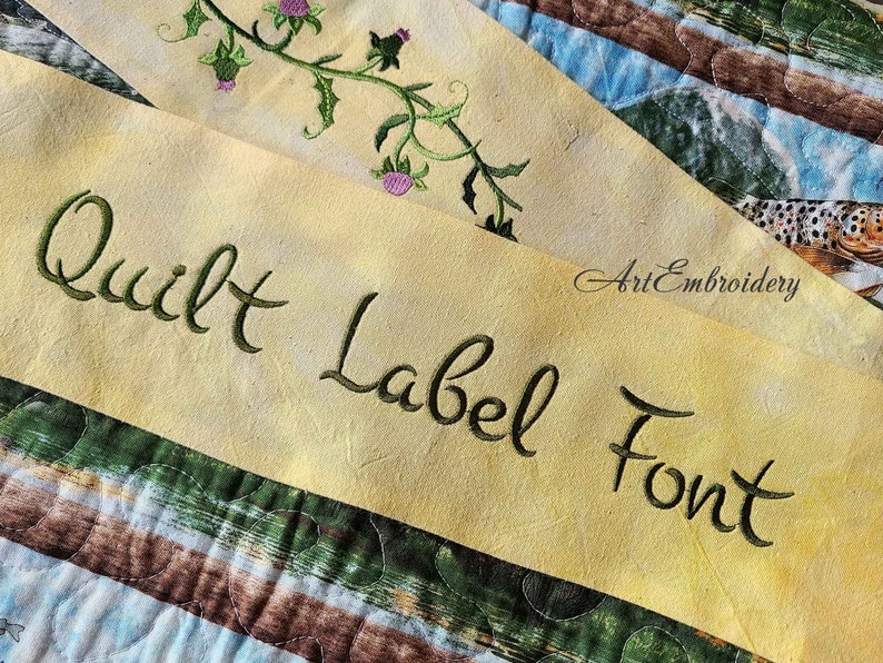 Quilt Label Font: Modern Calligraphy Script, ESA Embroidery (digital ...