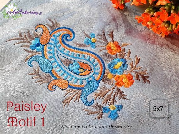 Paisley Motif 1 - Machine Embroidery Designs Set for Hoop 5x7