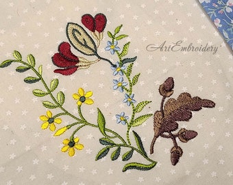Vintage Bouquet - Machine Embroidery Designs Set for Hoop 4x4