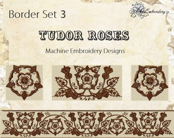 Tudor Roses Border Set 3 - Machine Embroidery Designs