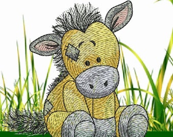 Toy Horse  - Machine Embroidery Design, Old toy series, 2 sizes, hoop 4x4, 5x5" (digital file)