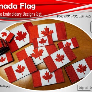 Pode incluir: Um conjunto de 10 desenhos de bordado de máquina da bandeira canadiana em vários tamanhos. Os desenhos estão disponíveis nos formatos DST, EXP, HUS, JEF, PES, VP3 e XXX. Os desenhos têm um tamanho de 4x4 polegadas.