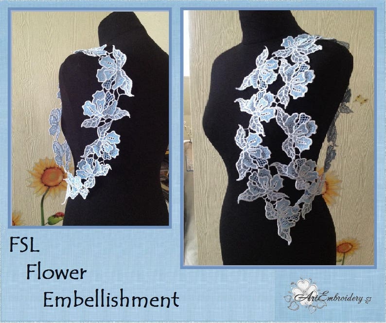 Fsl flower embellishment machine jessecmault lace designs set  etsy