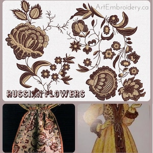 Flowers for Russian Costume - Machine Embroidery Designs Set for hoops 4x4&quot; and 5x7&quot;