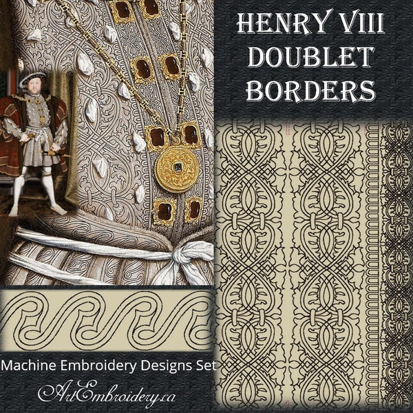 Henry VIII Doublet Borders - Ensemble de motifs de broderie