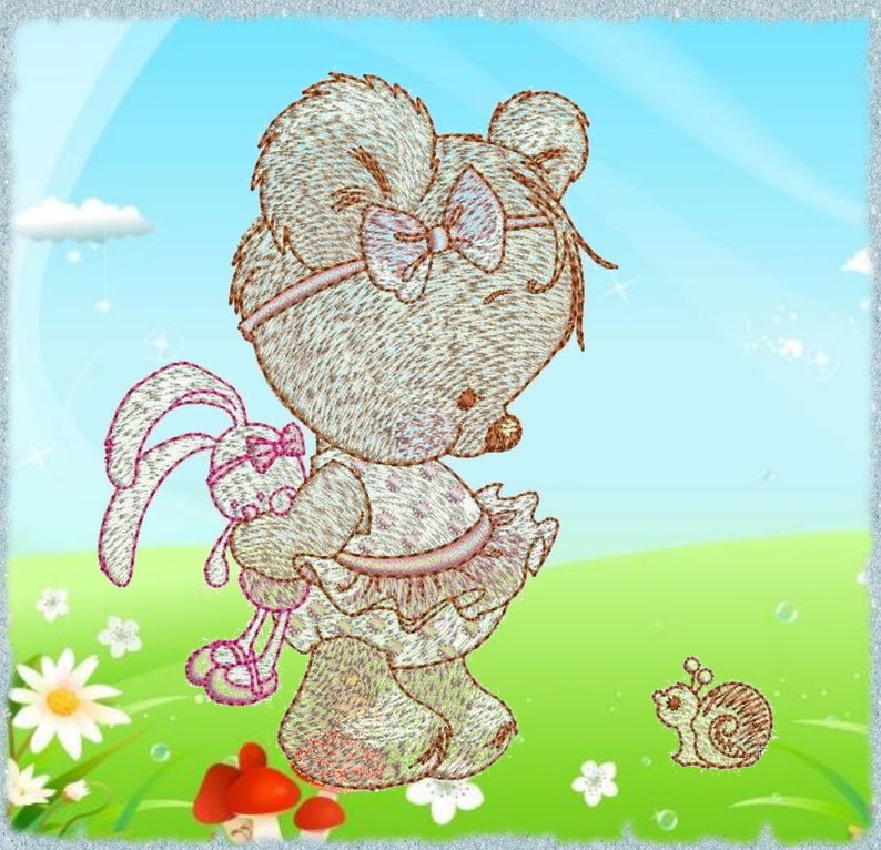 Pink teddy girl machine embroidery designs set for a babies  etsy Pink teddy girl machine embroidery designs set for a babies  etsy