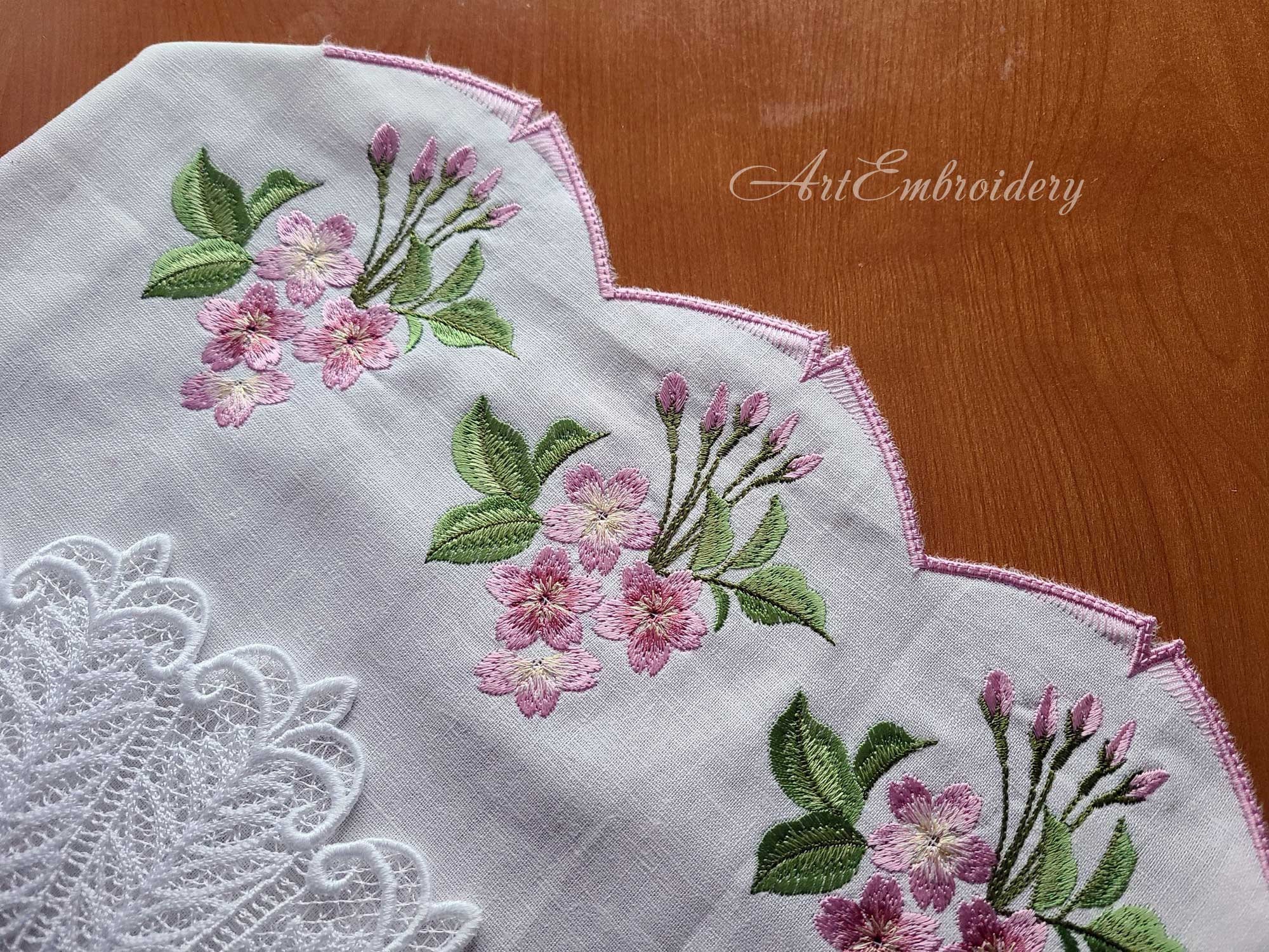 Cherry Blossoms Applique ABCs - Q - Fits a 4x4 Hoop, Machine Embroidery  Pattern, - Tattered Stitch Embroideries
