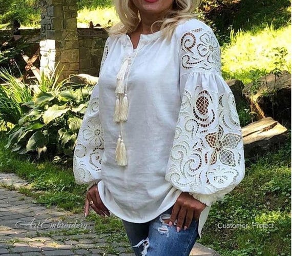 Vika Cutwork Machine Embroidery Designs: Richelieu Blouse Pattern