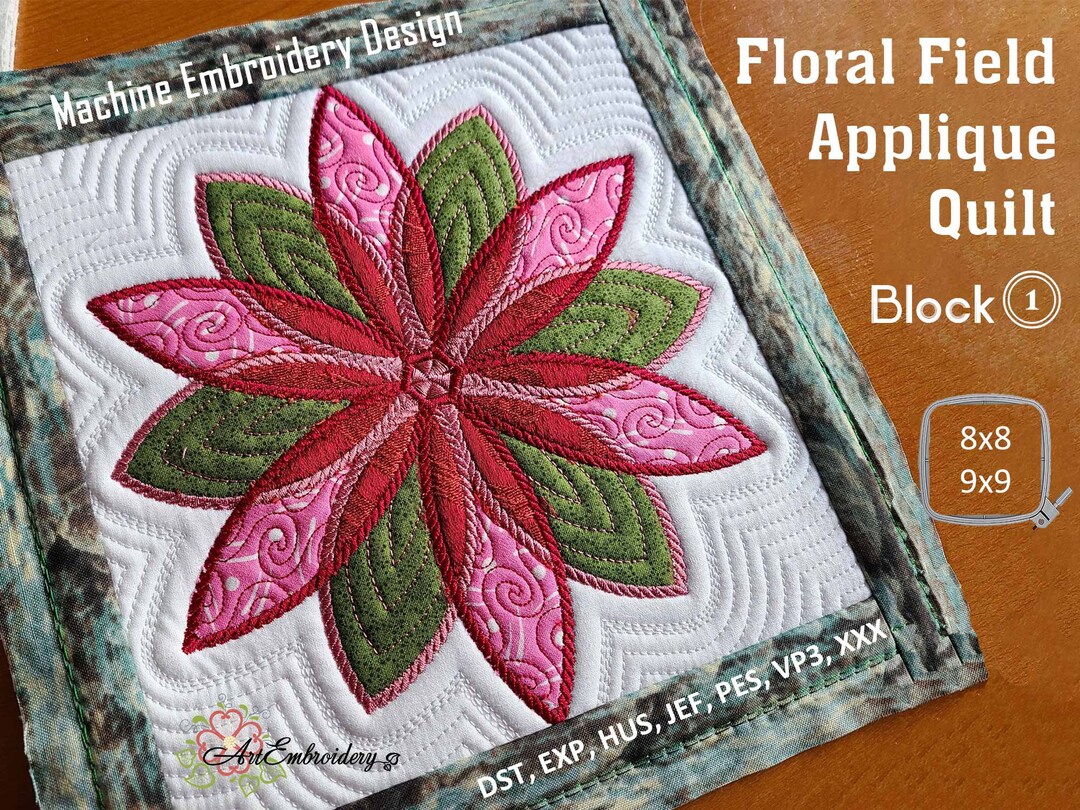 Patchwork Applique Flowers [4x4] 11108 Machine Embroidery Designs