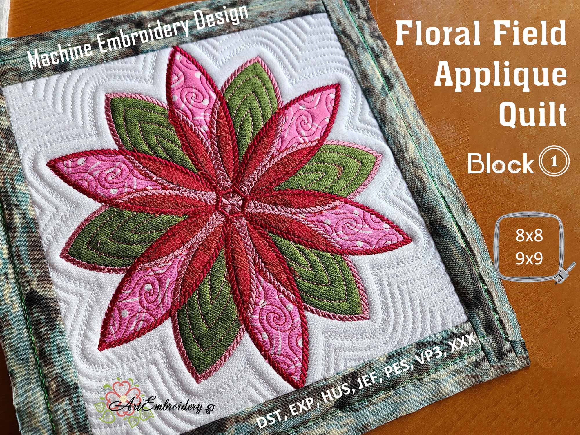 Applique Flower Quilt Block Set