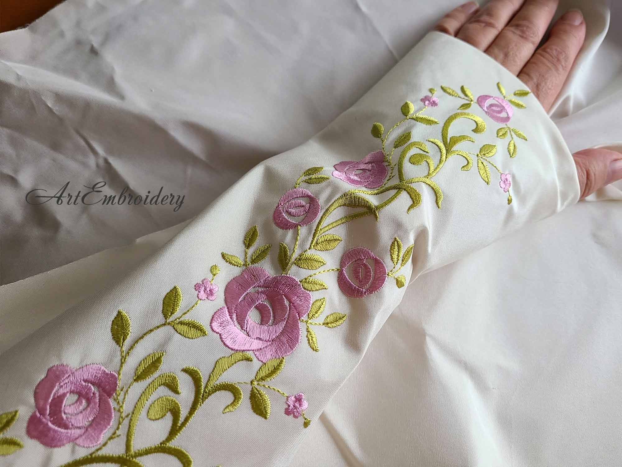 Roses Mittens Machine Embroidery Designs: 18th Century Costume