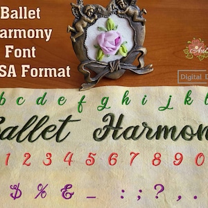 Ballet Harmony Font: Calligraphy ESA Embroidery Letters (Digital Download)