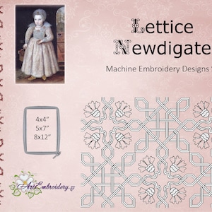 Lettice Newdigate - Machine Embroidery Designs Set in ironwork style of the Italian Renaissance, for hoop 4x4" and bigger