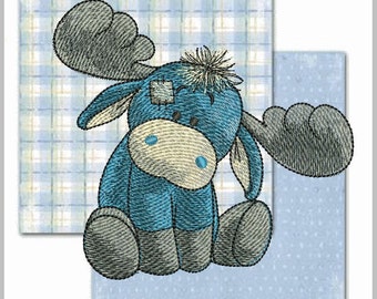 Alce - Disegno per ricamo a macchina per neonati e bambini della serie &quot;Vecchio giocattolo&quot;