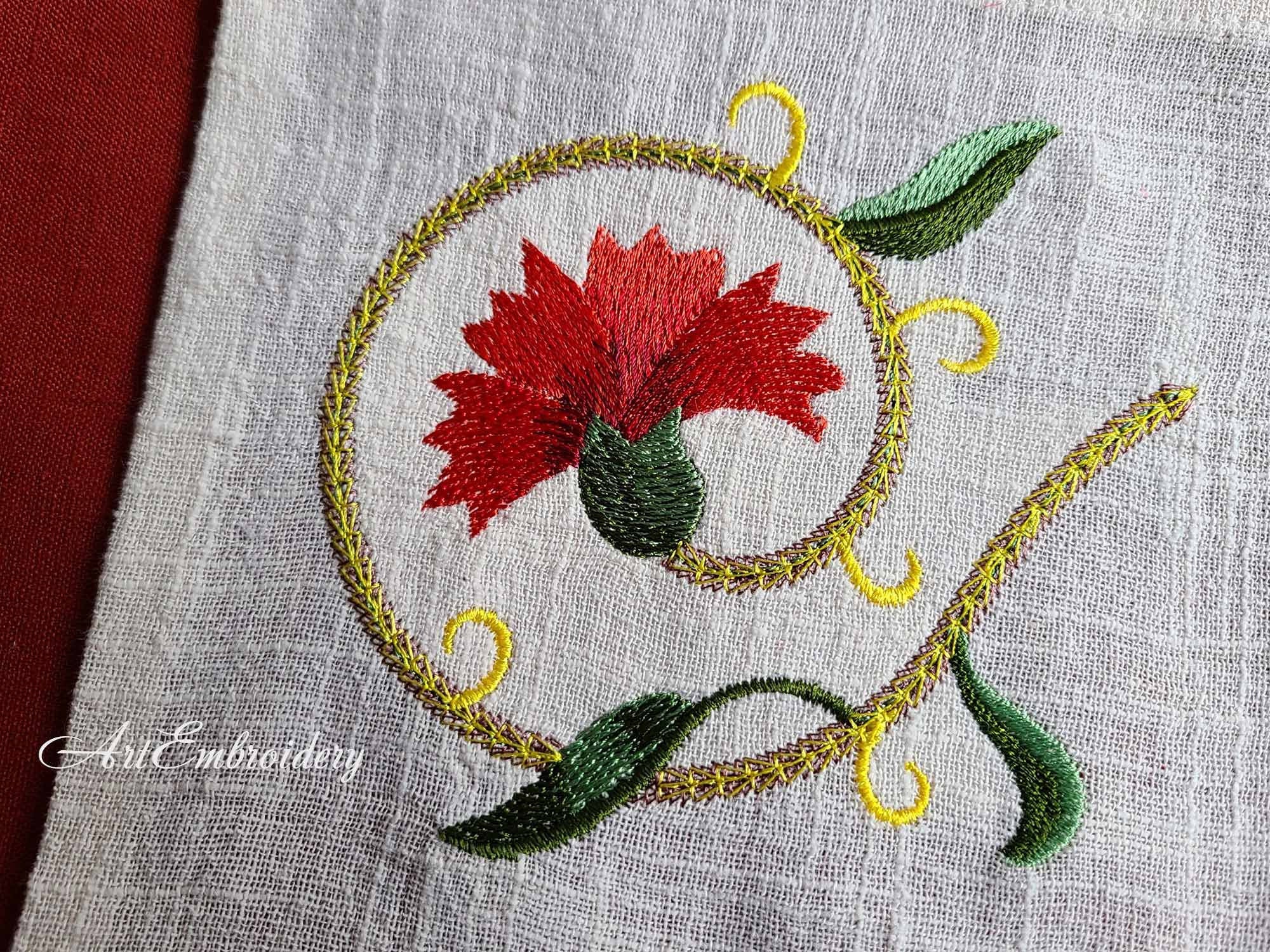 UND FLOWER RAISED EMBROIDERY TOPグリーン UND FLOWER RAISED EMBROIDERY TOPグリーン