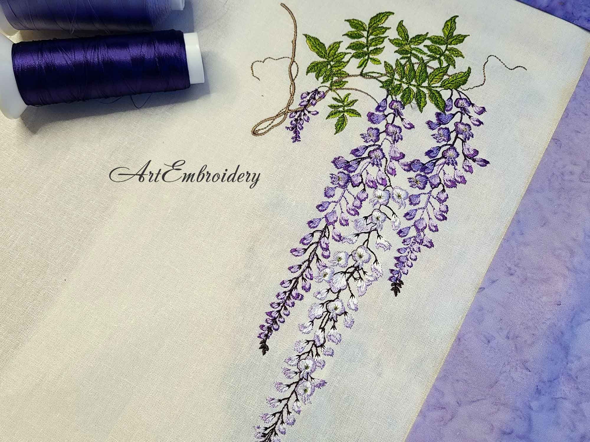 FREE Embroidery Pattern & Tutorial: Wisteria Branch - The Diary of a  Northern Belle