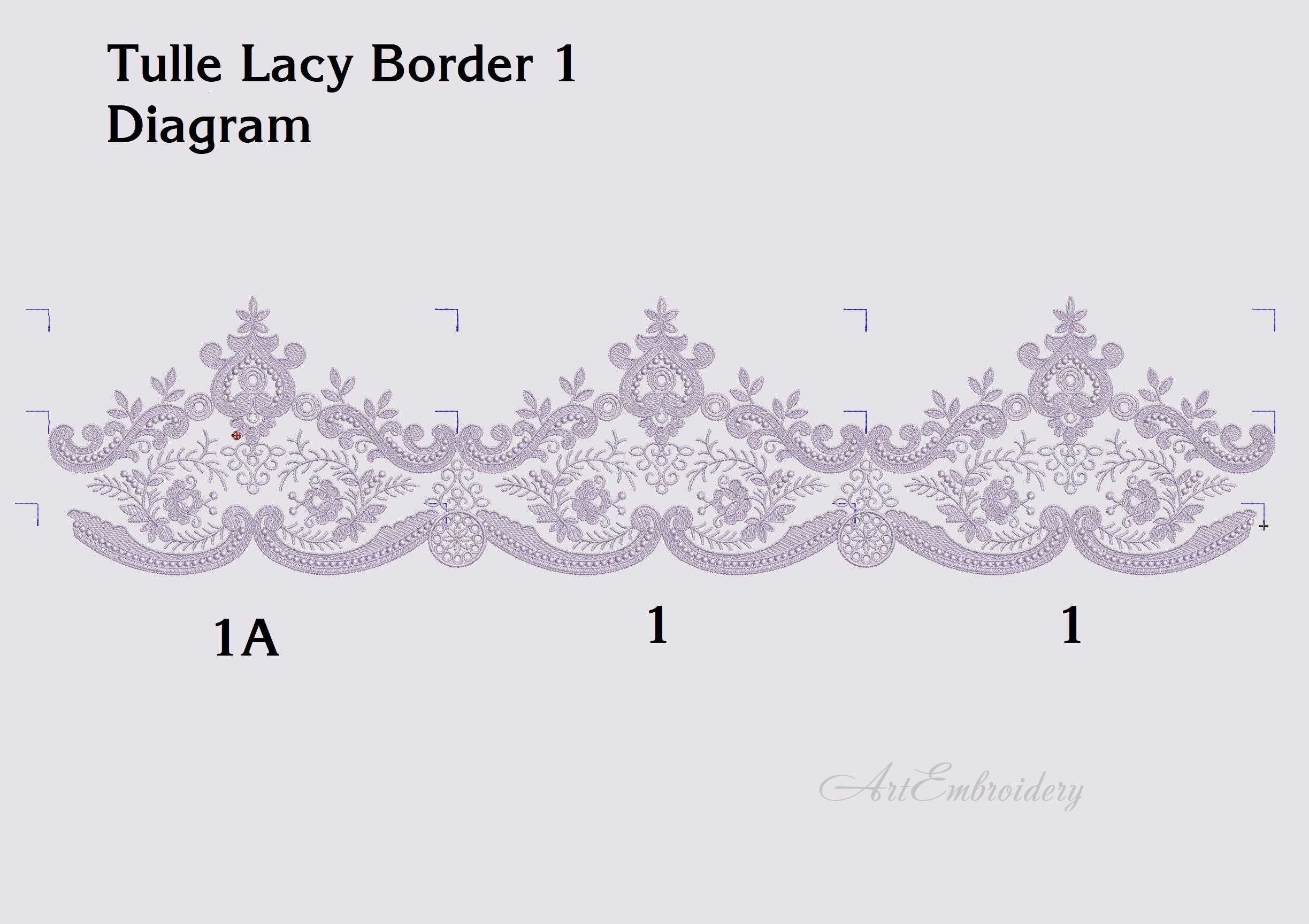 Tulle Lacy Border 1 Machine Embroidery Design for Hoop