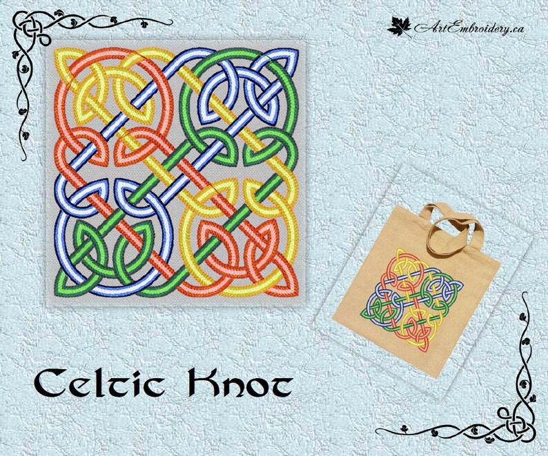 Celtic Knot 1 Embroidery Design for Hoop 8x8 image 3