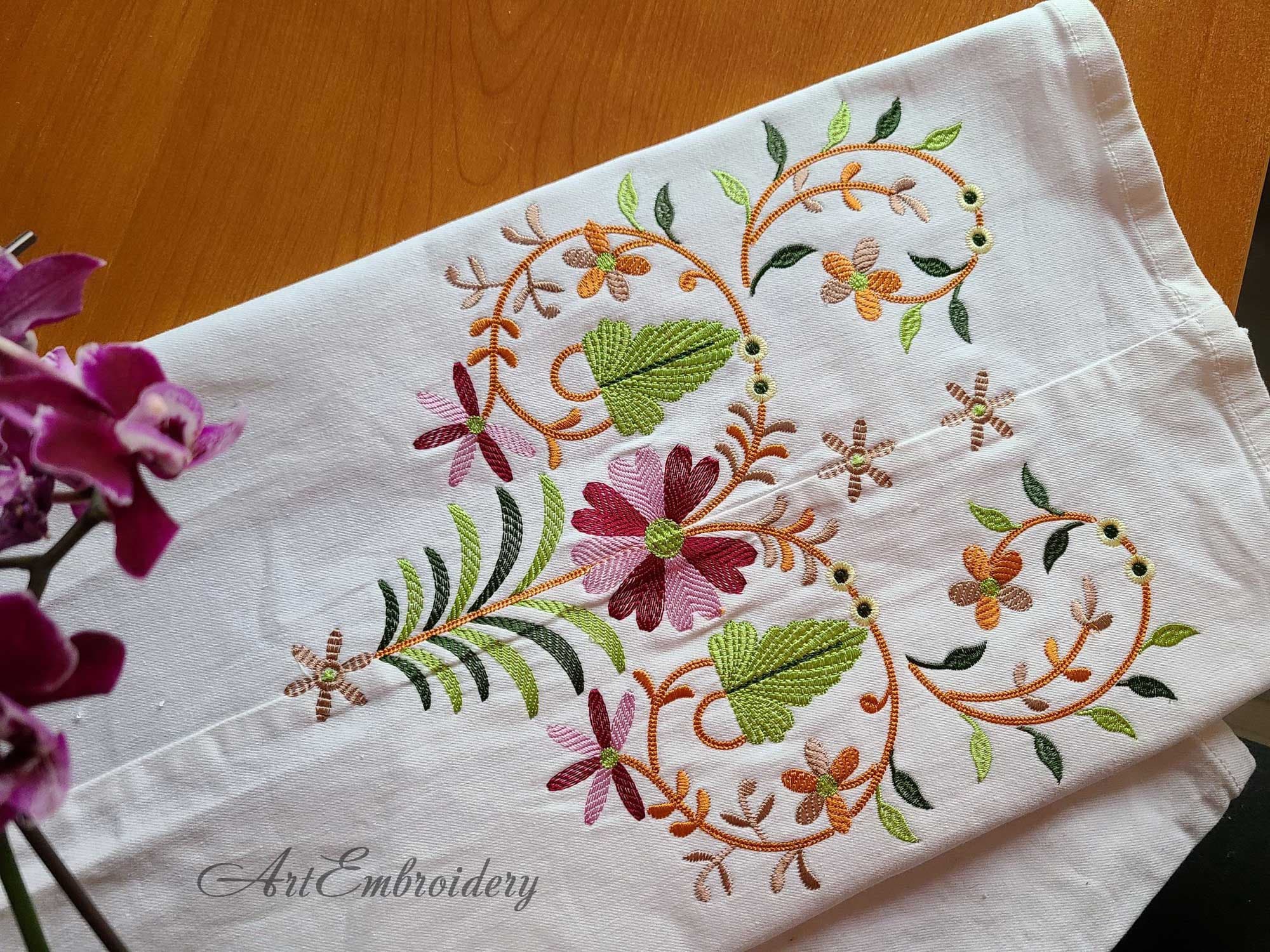 Regency Scroll Machine Embroidery Design Assembled for Hoop | Etsy