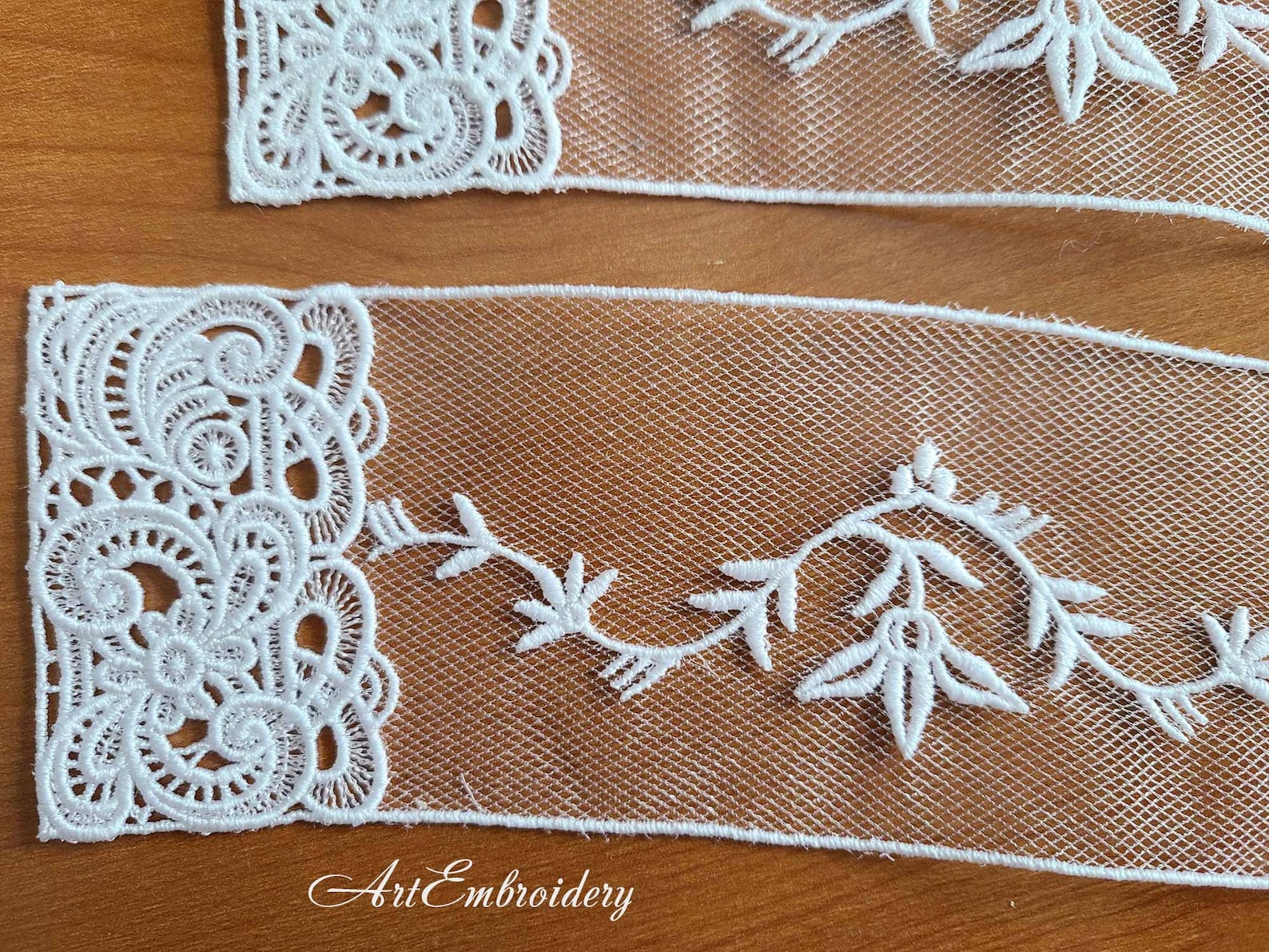 Vintage Detachable Cuff Machine Embroidery FSL Free Standing Etsy