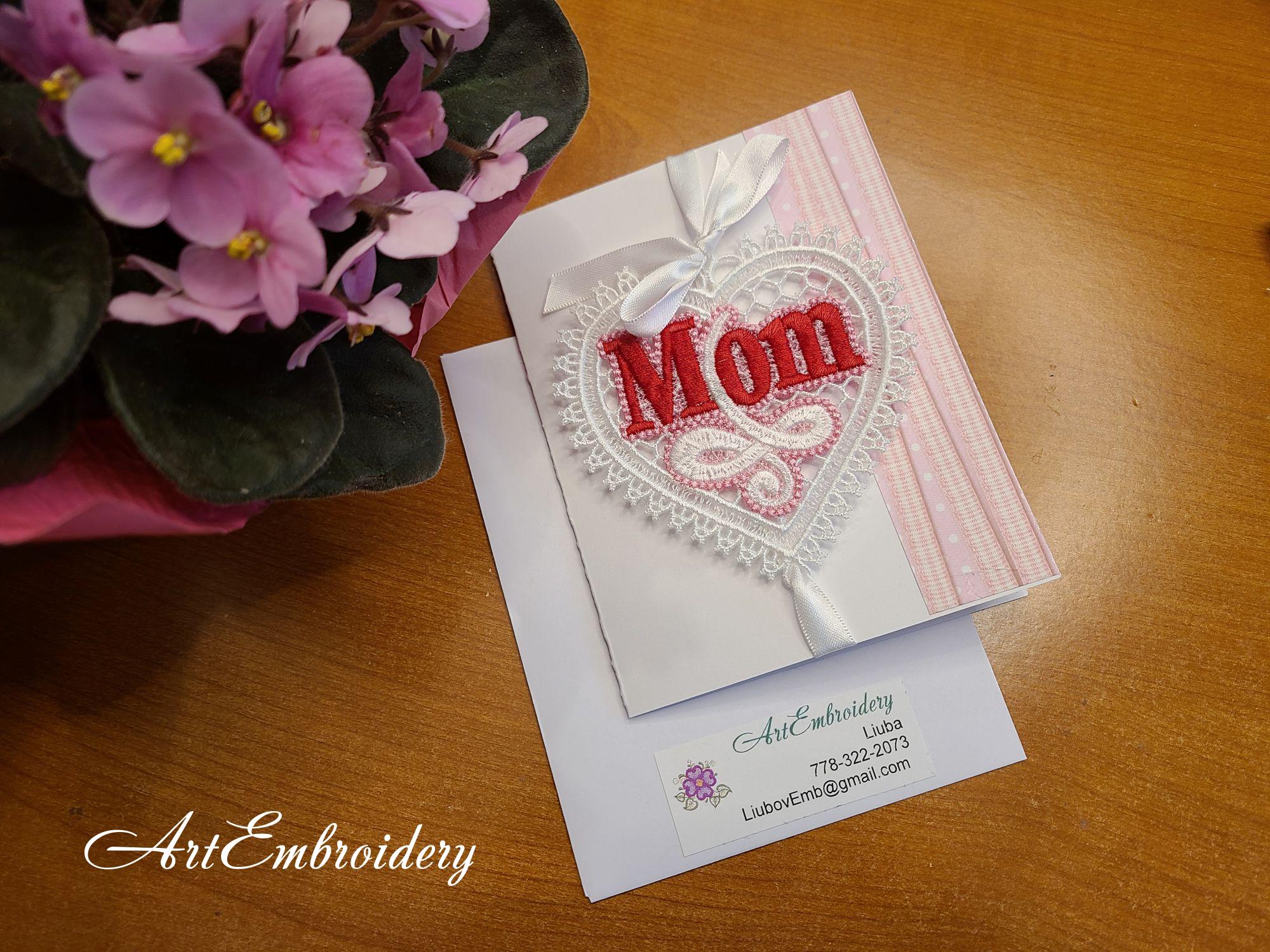 FSL "i Love You Mom" Heart – Machine Embroidery Lace Designs – Project ...