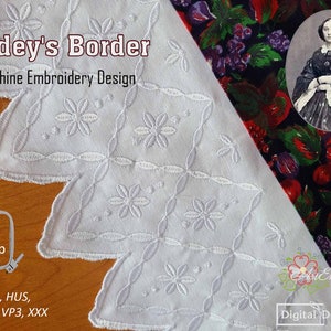 Godey&#39;s Border - Machine Embroidery 19th Century Historical Design for hoop 5x7&quot; and up to 8x12&quot;