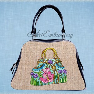 Floral Purse Machine Embroidery Designs Set for Hoop 7x7, 8x8 Regularly ...