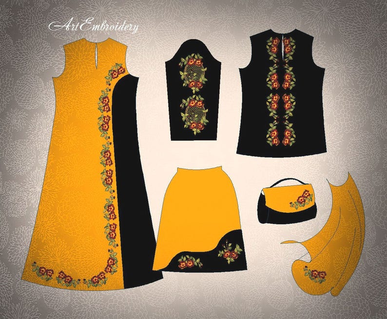 Floral Machine Embroidery Designs Set for hoop 8X10 and less Wild Roses Oval and Single Motifs